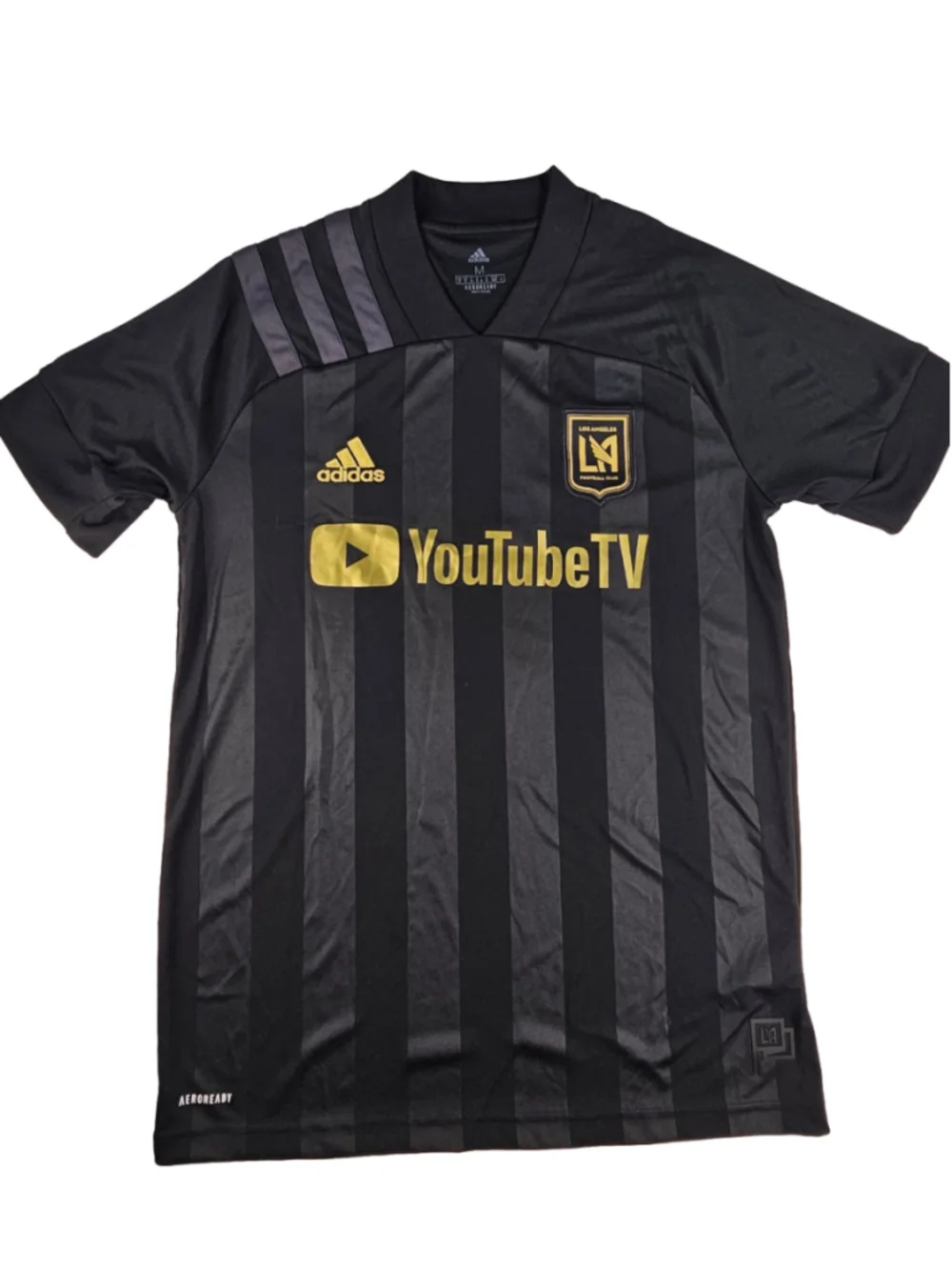 Adidas LAFC Jersey Mens M Black Gold YouTube TV 2020 Home MLS Soccer